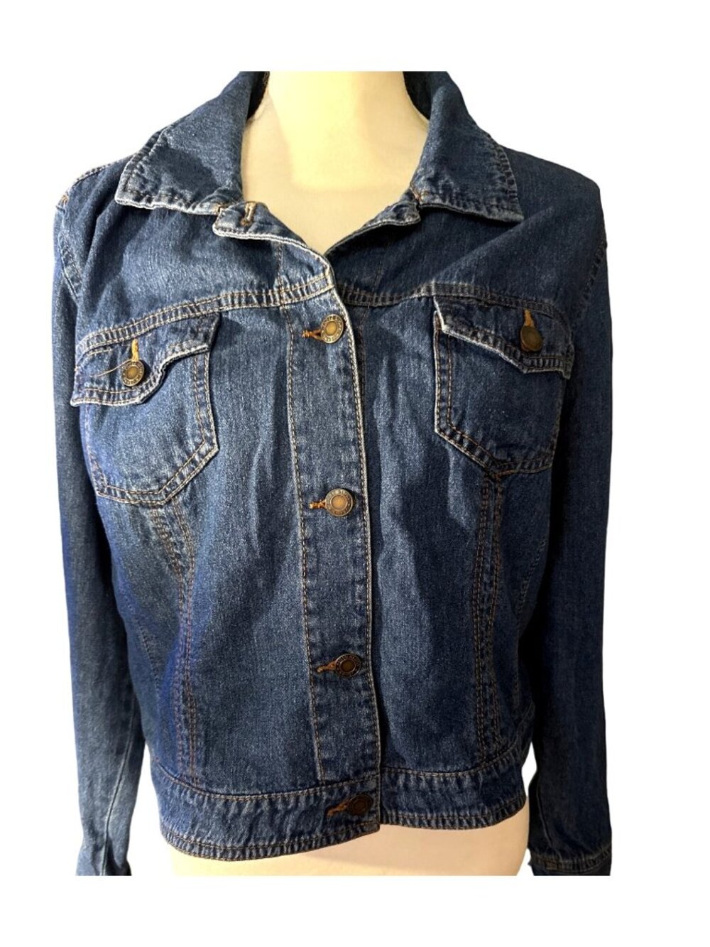 Y2k Grunge Faded Glory Denim Jacket XL 100% Cotton Vintage Americana
